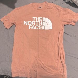 Men’s small light pink/salmon North Face cotton t shirt